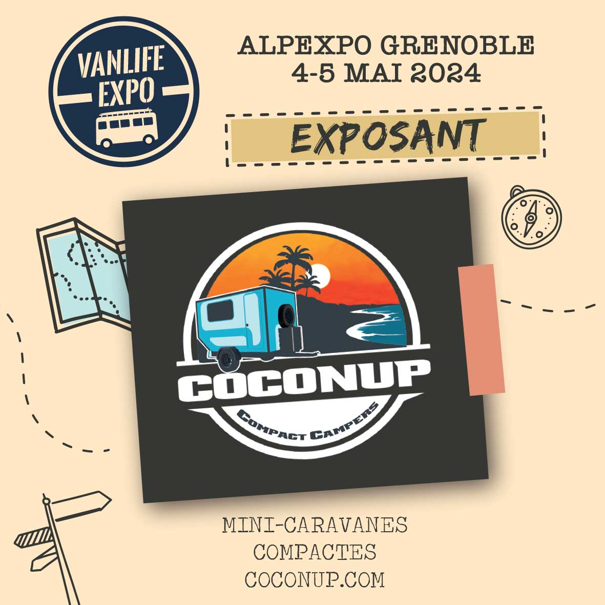 CoconUp sera présent au Vanlife Expo de Grenoble les 4 et 5 mai 2024 !